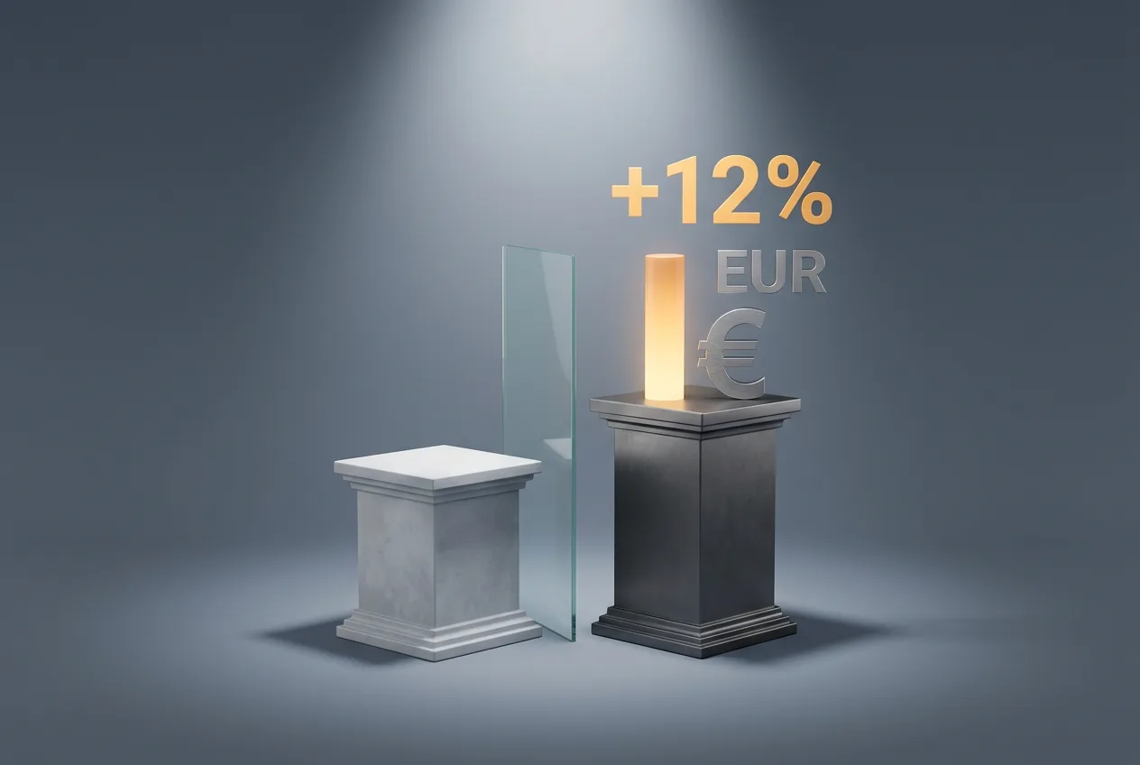 Infographic chart illustrating AWS European Sovereign Cloud estimated pricing premium and euro billing.