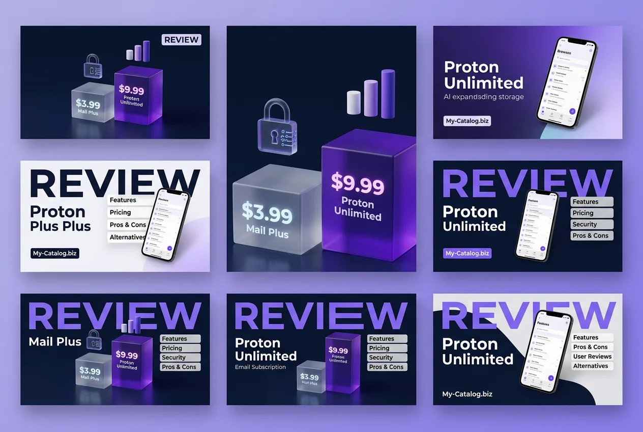 Infographic comparing Proton Mail Plus and Unlimited subscription pricing tiers.