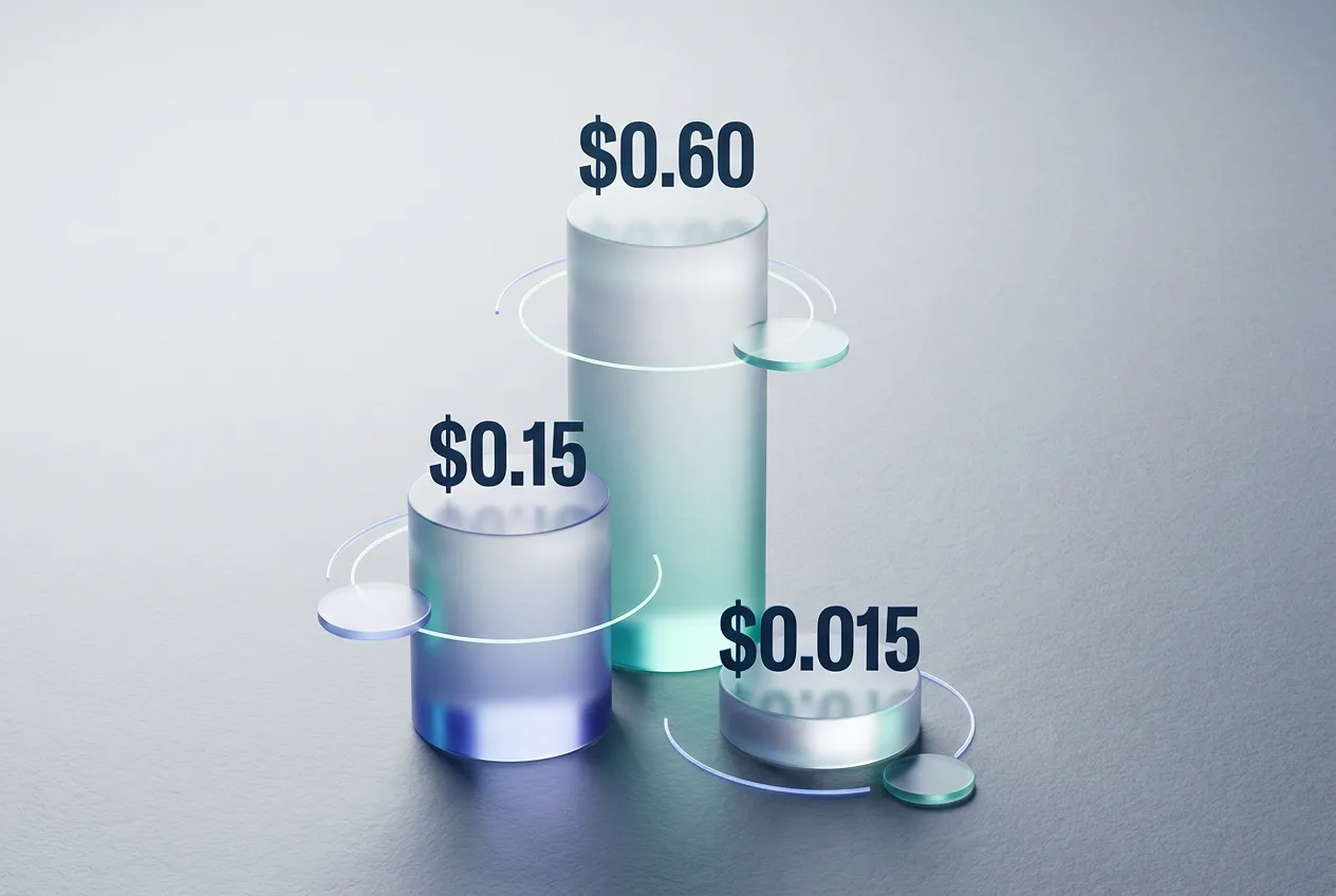 3D infographic chart comparing MiniMax M3.1 Flash API token pricing tiers