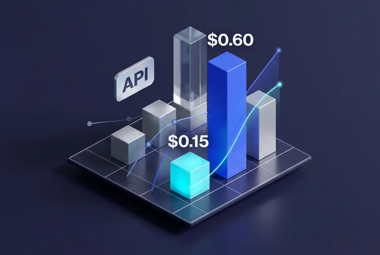 3D data chart visualizing DeepSeek V4.1 Flash API token pricing tiers.